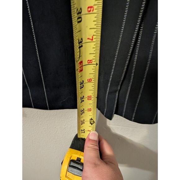 VINTAGE ESCADA MARGARETHA LEY 100% New Wool Pinstripe Double Breasted Long - Picture 10 of 10